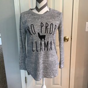 Women’s Gray Oversized Llama Sweater